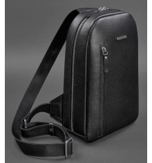 Кожаный мужской рюкзак на одно плечо черный купить в интернет магазине подарков ПраздникШоп