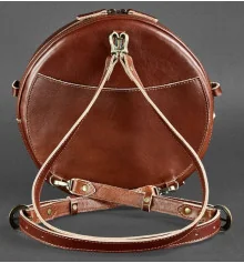 Женская кожаная сумка - рюкзак круглая  светло-коричневая купить в интернет магазине подарков ПраздникШоп