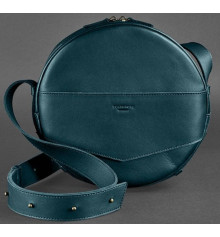 Женская кожаная сумка - рюкзак круглая зеленая купить в интернет магазине подарков ПраздникШоп