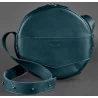 Жіноча шкіряна сумка - рюкзак кругла зелена