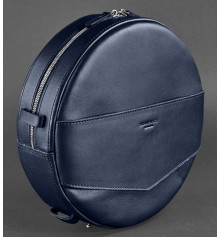 Жіноча шкіряна сумка - рюкзак кругла темно-синя купить в интернет магазине подарков ПраздникШоп