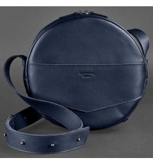 Жіноча шкіряна сумка - рюкзак кругла темно-синя купить в интернет магазине подарков ПраздникШоп