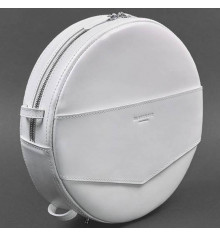 Жіноча шкіряна сумка - рюкзак кругла біла купить в интернет магазине подарков ПраздникШоп