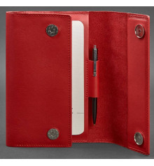 Кожаный женский блокнот (софт-бук) 5.1 красный купить в интернет магазине подарков ПраздникШоп