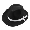 Шляпа Гангстера (черная) с белой лентой
