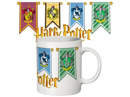 Чашка с принтом Гарри Поттер Гербы Хогвартса купить в интернет магазине подарков ПраздникШоп