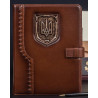 Кожаный блокнот "Герб Украины" коричневый