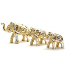 Фигуры слонов резные из алюминия (н-р 3 шт) купить в интернет магазине подарков ПраздникШоп
