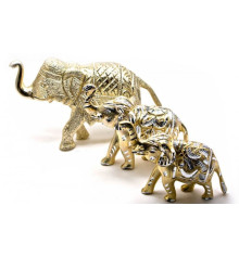 Фигуры слонов резные из алюминия №1 (н-р 3 шт) купить в интернет магазине подарков ПраздникШоп