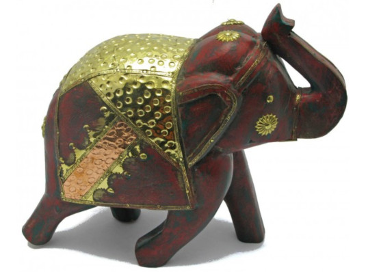 Статуетка слон дерев'яний vintage з мідними вставками. купить в интернет магазине подарков ПраздникШоп