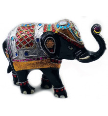 Статуэтка слон аллюминиевый с инкрустацией черный купить в интернет магазине подарков ПраздникШоп