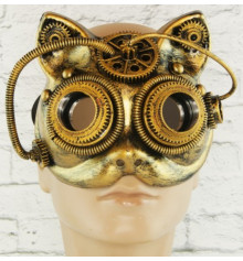 Вінтажна маска стимпанк Кішка (золото) купить в интернет магазине подарков ПраздникШоп