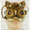 Вінтажна маска стимпанк Кішка (золото)