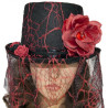 Шляпа Стимпанк Викторианская Готика черная с красным