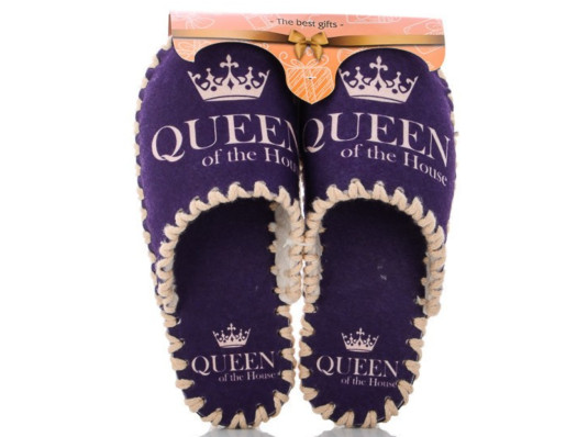 Жіночі фетрові капці "Queen of the house" купить в интернет магазине подарков ПраздникШоп