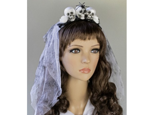 Прикраса на голову з фатою Хелловін Аббадона купить в интернет магазине подарков ПраздникШоп