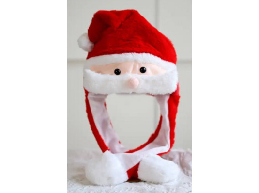 Шапка Санта Клауса с подсветкой и поднимающимися усами купить в интернет магазине подарков ПраздникШоп