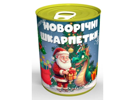 Консервовані шкарпетки на рік Дракона "Новорічні" 1 пара, чоловічі купить в интернет магазине подарков ПраздникШоп