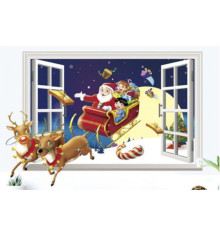 Интерьерная наклейка Рождественские Сани купить в интернет магазине подарков ПраздникШоп