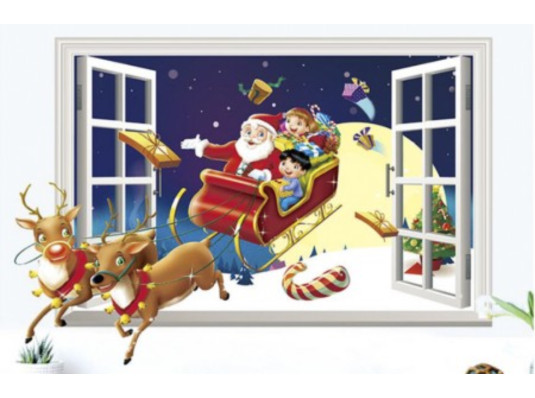 Интерьерная наклейка Рождественские Сани купить в интернет магазине подарков ПраздникШоп