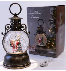 Новогодний декор фонарь музыкальный с LED подсветкой Санта купить в интернет магазине подарков ПраздникШоп