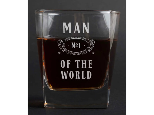 Стакан для виски "Man №1 of the world" купить в интернет магазине подарков ПраздникШоп