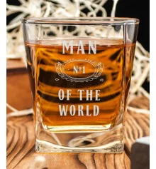 Склянка для віскі "Man №1 of the world" купить в интернет магазине подарков ПраздникШоп