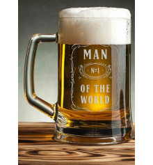 Пивний келих "Man №1 of the world" купить в интернет магазине подарков ПраздникШоп
