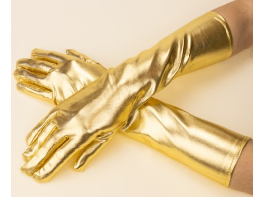 Перчатки атласные длинные (золото) купить в интернет магазине подарков ПраздникШоп