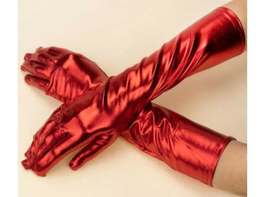 Перчатки атласные длинные красные купить в интернет магазине подарков ПраздникШоп