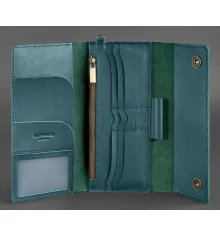 Кожаный клатч-органайзер (Тревел-кейс) 5.0 зеленый купить в интернет магазине подарков ПраздникШоп