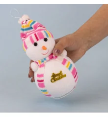 Декор новогодний Снеговик 20см в шапочке розовой купить в интернет магазине подарков ПраздникШоп