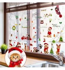 Интерьерная наклейка NG Merry Christmas Cats JD2312 (9 листов А4) купить в интернет магазине подарков ПраздникШоп