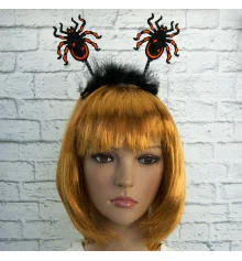 Ободок карнавальный Паук на пружинках (уп. 12шт) купить в интернет магазине подарков ПраздникШоп