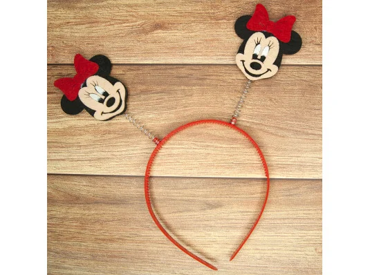 Ободок карнавальный Мини Маус на пружинках (уп. 12шт) купить в интернет магазине подарков ПраздникШоп