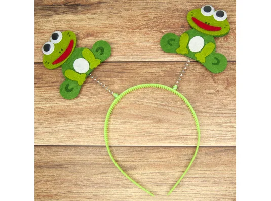 Ободок карнавальный Лягушка на пружинках (уп. 12шт) купить в интернет магазине подарков ПраздникШоп