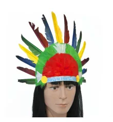 Головной убор Индейца с перьями купить в интернет магазине подарков ПраздникШоп