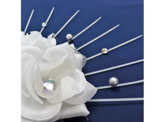 Корона с лучами 52500 с большими цветами (белая) купить в интернет магазине подарков ПраздникШоп