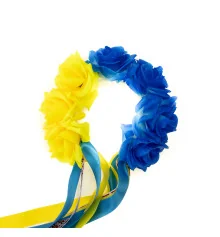 Украинский венок на ободке Виктория 13447 (желтый с синим) купить в интернет магазине подарков ПраздникШоп