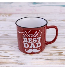 Кружка для папы Лучший папа в мире -  World's best dad 400 мл 12718 (красный) купить в интернет магазине подарков ПраздникШоп