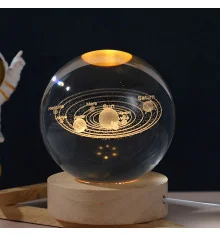 Ночник светильник 3D Хрустальный шар Д8 Космос Солнечная система 13411 купить в интернет магазине подарков ПраздникШоп