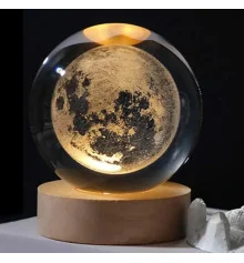 Ночник светильник 3D Хрустальный шар Д8 Космос Луна 13409 купить в интернет магазине подарков ПраздникШоп