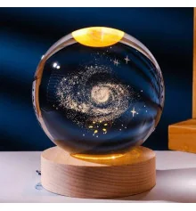 Ночник светильник 3D Хрустальный шар Д8 Космос Галактика 13408 купить в интернет магазине подарков ПраздникШоп