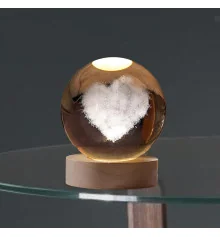 Ночник светильник 3D Хрустальный шар Д6 Сердце 13406 купить в интернет магазине подарков ПраздникШоп