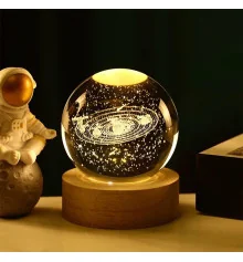 Ночник светильник 3D Хрустальный шар Д6 Космос Солнечная система 13404 купить в интернет магазине подарков ПраздникШоп