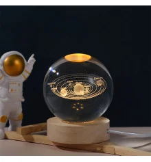 Ночник светильник 3D Хрустальный шар Д6 Космос Солнечная система 13404 купить в интернет магазине подарков ПраздникШоп