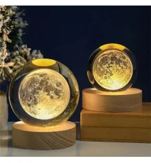 Ночник светильник 3D Хрустальный шар Д6 Космос Луна 13402 купить в интернет магазине подарков ПраздникШоп
