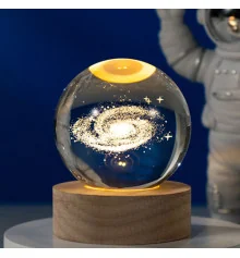 Ночник светильник 3D Хрустальный шар Д6 Космос Галактика  13401 купить в интернет магазине подарков ПраздникШоп