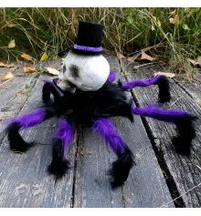 Паук готический Арахаус 45 см 12907 (черный с фиолетовым) купить в интернет магазине подарков ПраздникШоп