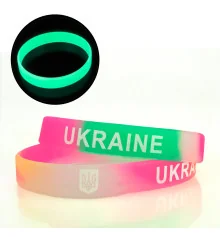 Браслет силиконовый Ukraine светонакопительный (уп 10 шт) купить в интернет магазине подарков ПраздникШоп